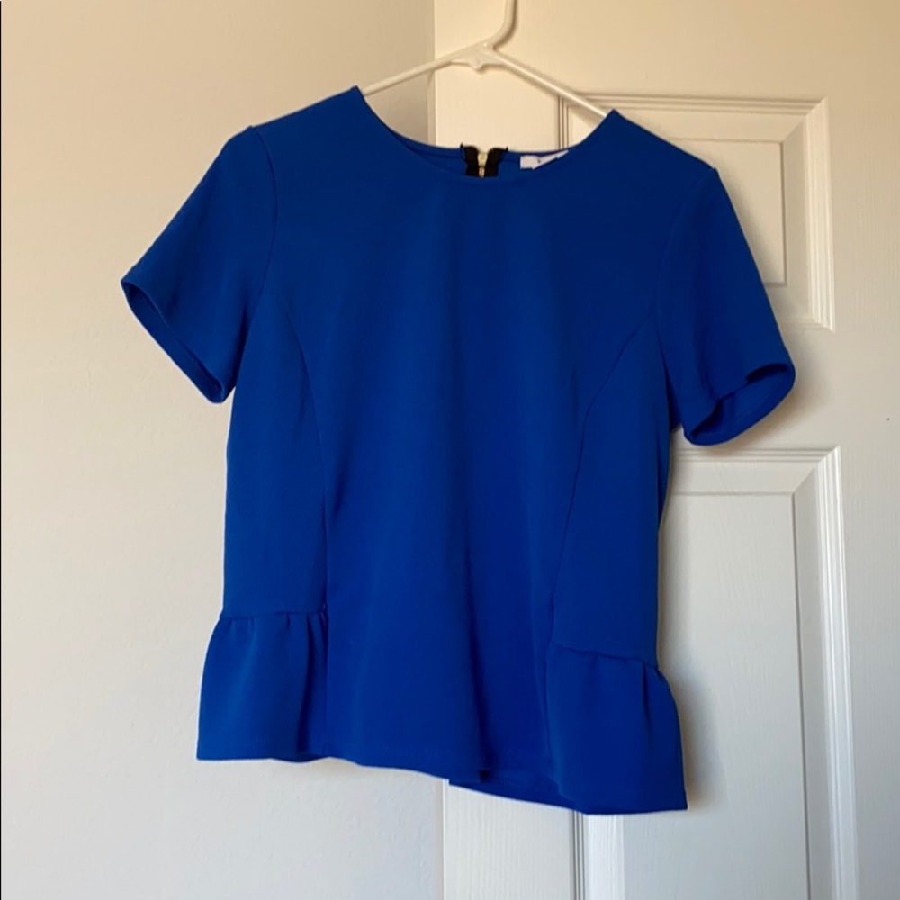 Blue Peplum Top